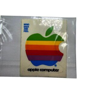 Vintage Apple Computer 2" Rainbow Logo Sticker Decal 1980s Retro Collectible